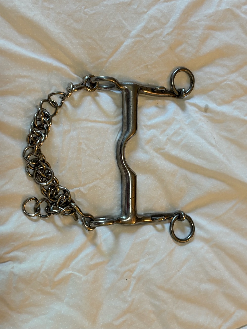 Antique style Stainless Steel Horse Bit with Chain - Silver - Picture 6 of 9